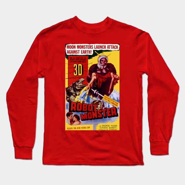 Classic Science Fiction Movie Poster - Robot Monster Long Sleeve T-Shirt by Starbase79